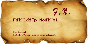 Fülöp Noémi névjegykártya